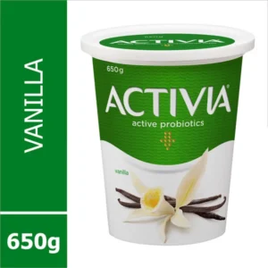 Activia vanilla yogurt with probiotics, 650g.