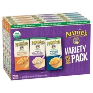 Annie's Homegrown organic macaroni & cheese variety pack.